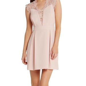 bcbg lace-back pleated dress