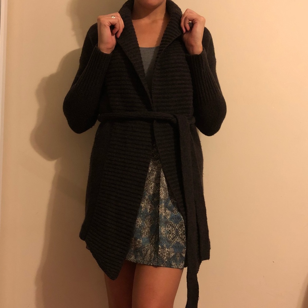 Express Chocolate Brown Wrap Sweater