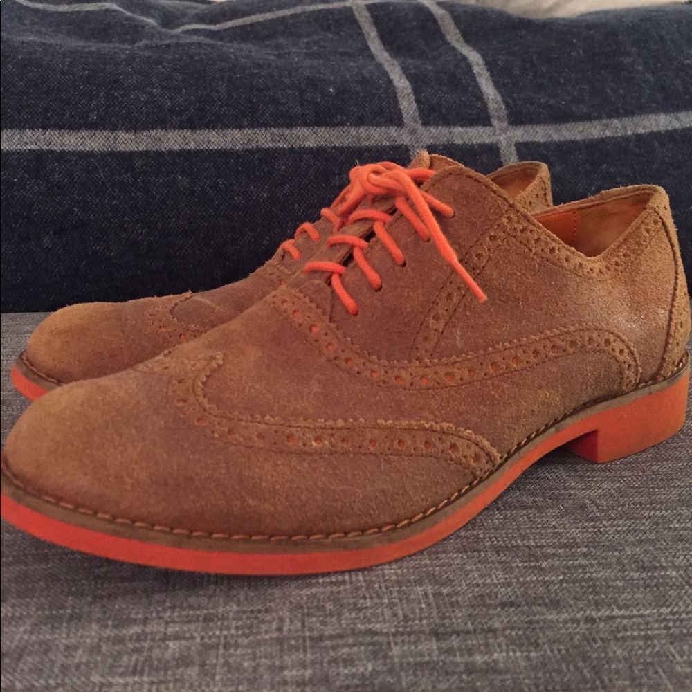 Cole Haan Women’s Suede Wingtips w Orange Details