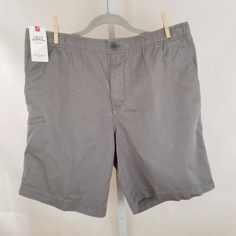 NWT Men's IZOD Mens Cargo Shorts Smoked Pearl