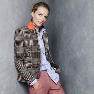 JCrew Schoolboy Tweed with Orange Detail Blazer