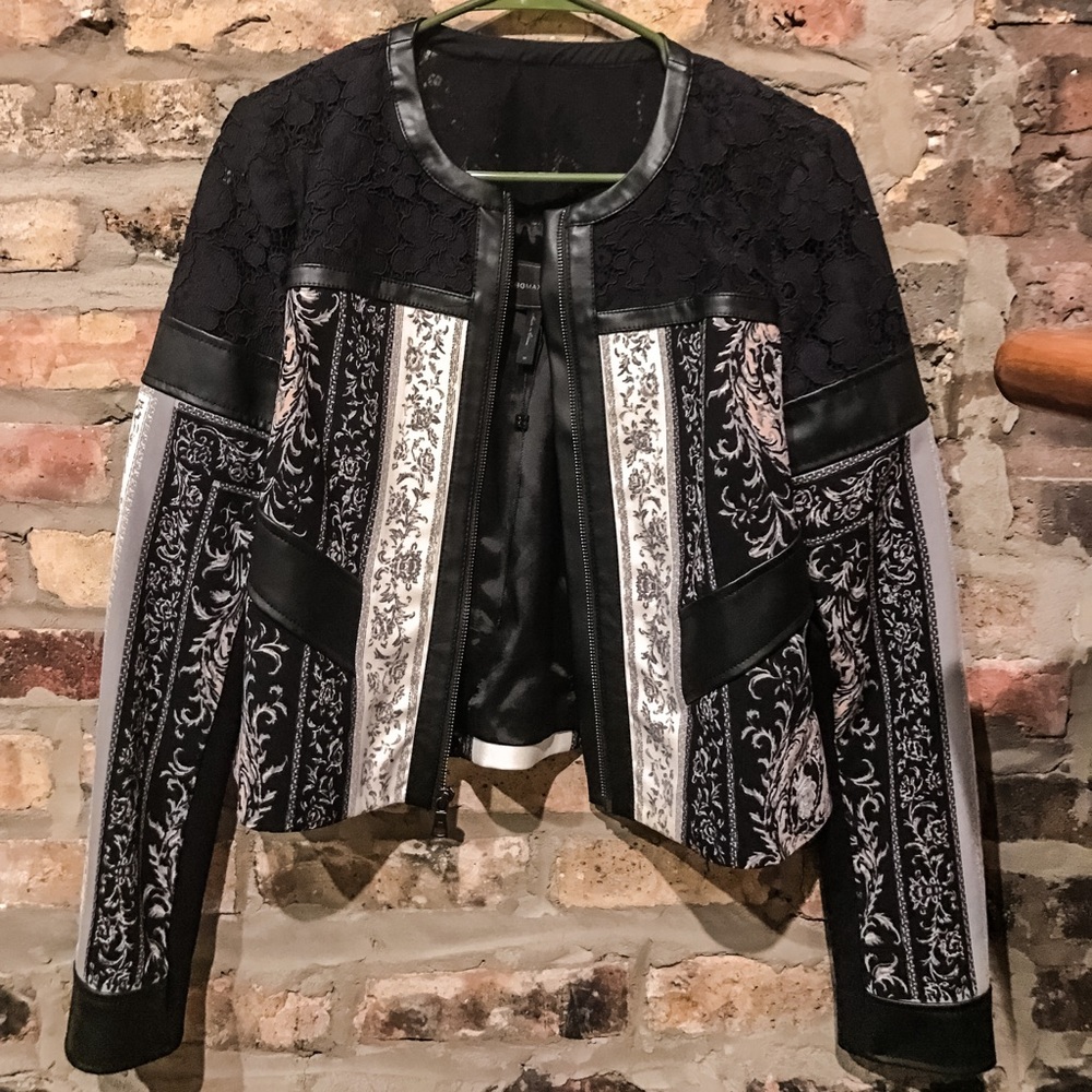 BCBGMaxAzria Leather Lace Jacket | MINT!! | Size M