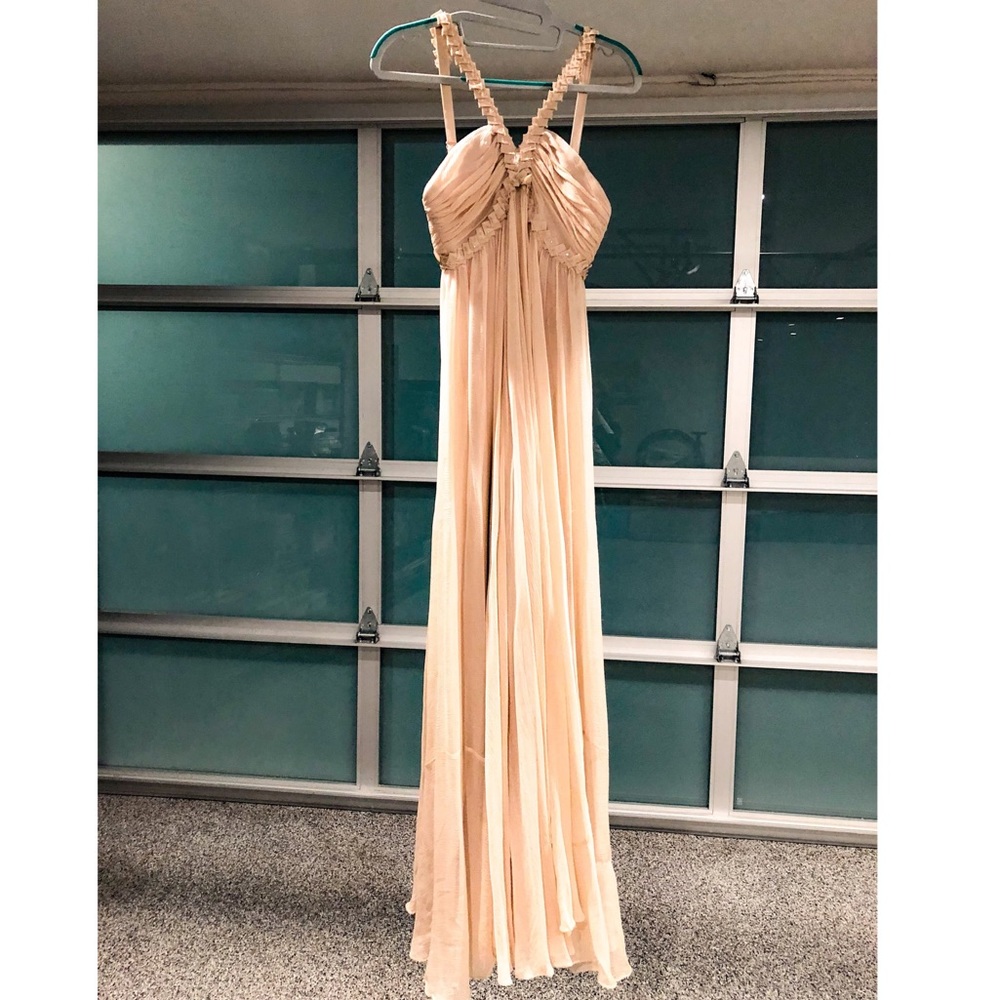 BCbg elegant chiffon empire ball gown Greek dress