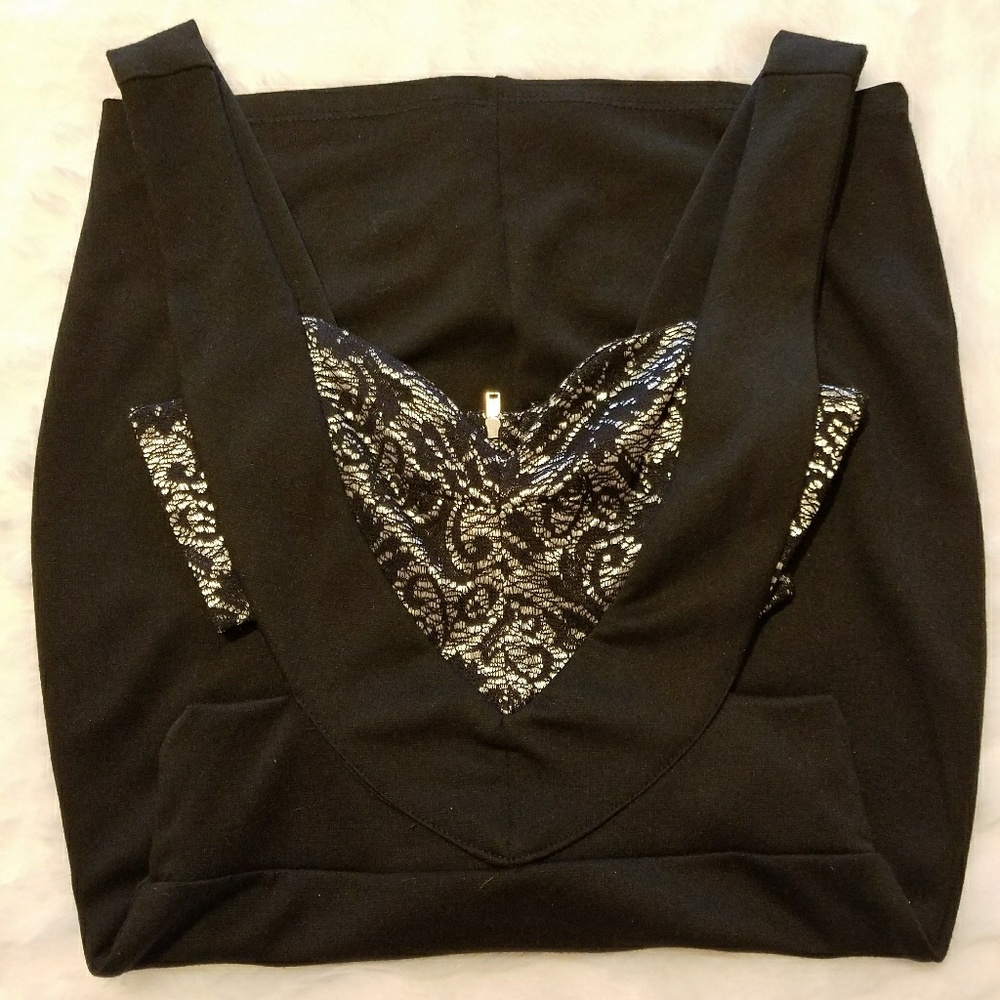 ANGL Side Cut Out Black Mini Dress - Picture 3 of 5