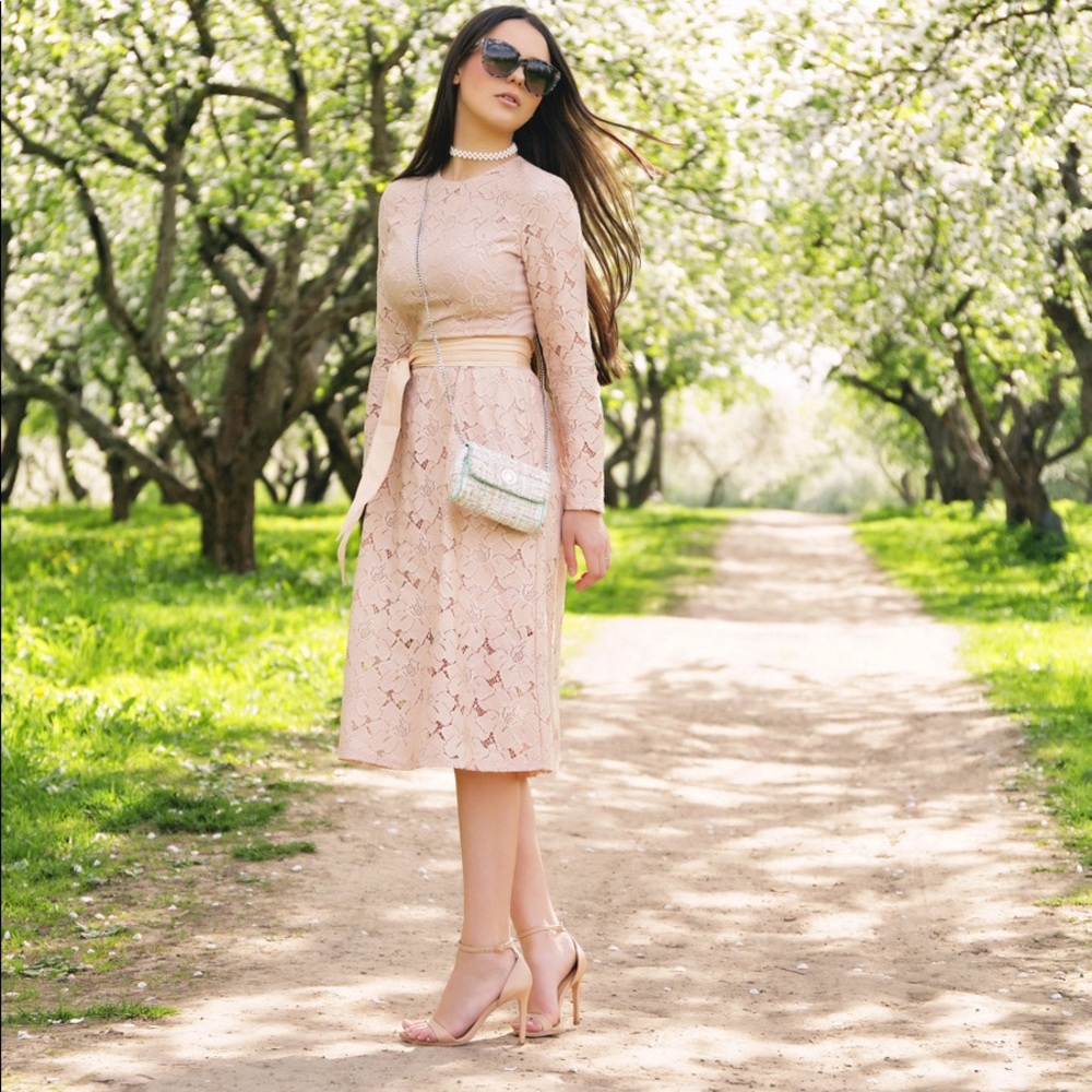 H&M Powder Pink Lace Dress Size XS