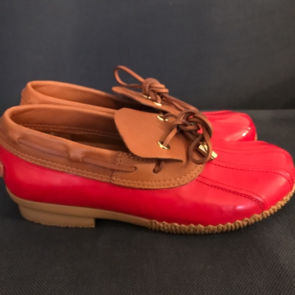 red duck shoes
