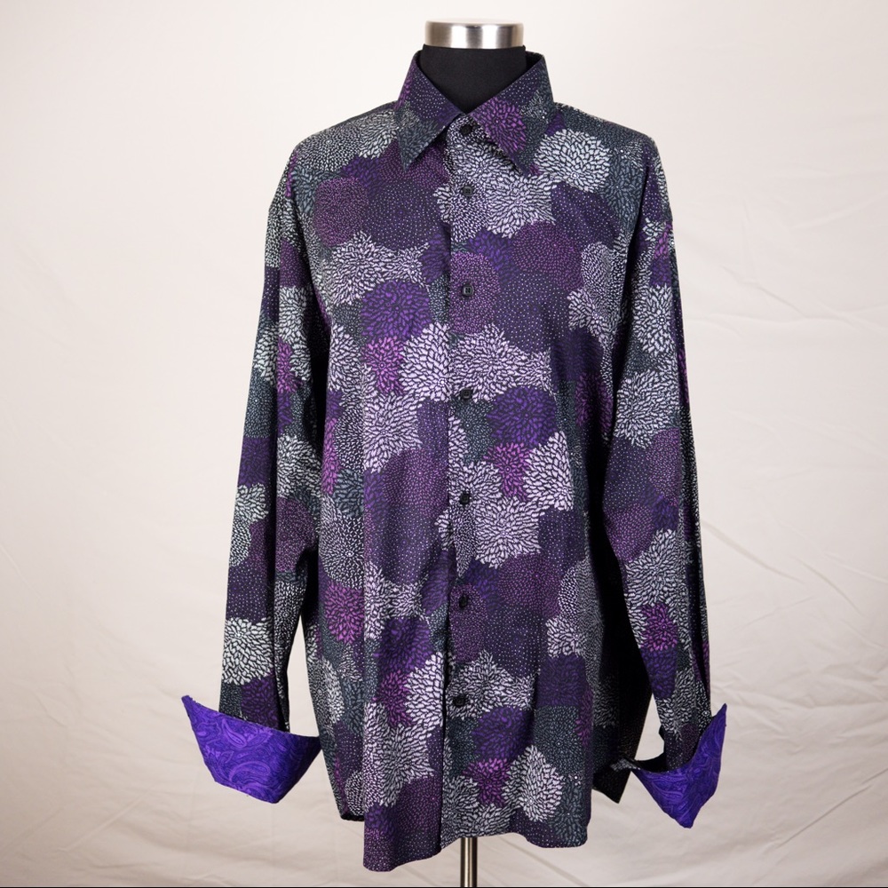 Black and purple button down