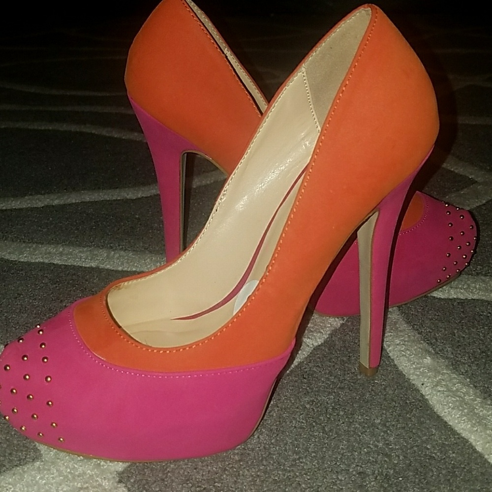 Pink studded shoes