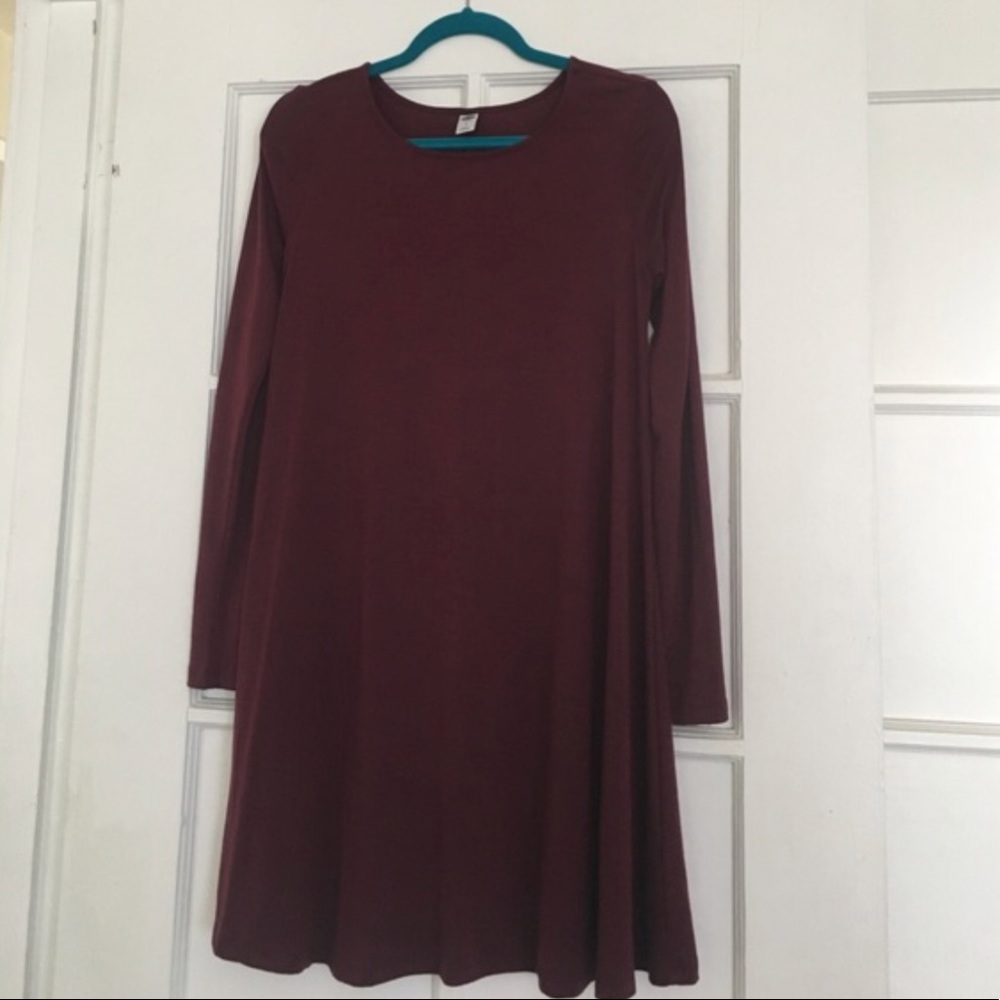 XL maroon swing dress old navy