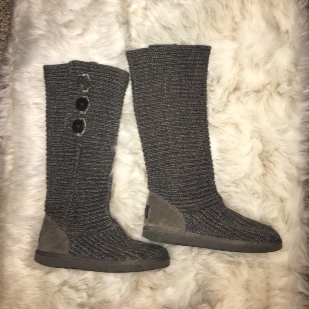 Tall Grey Knit UGG Boot