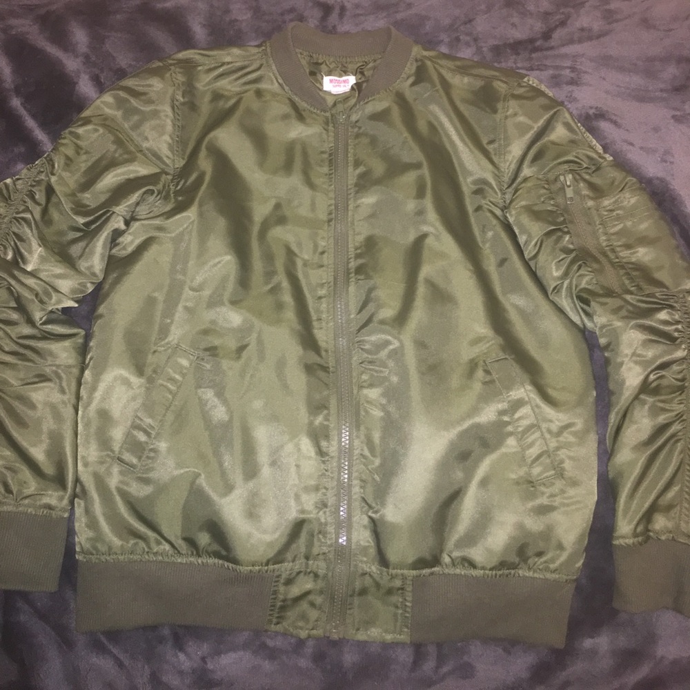 Olive green bomber jacket