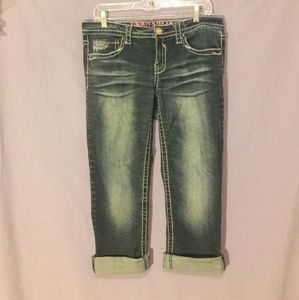 Hydraulic faded jeans