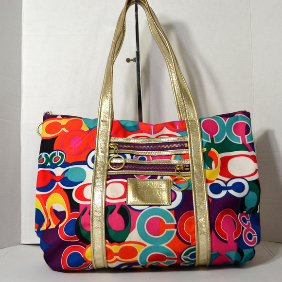Handbags - COACH POPPY POP C GLAM LARGE BAG TOTE PURSE 13839