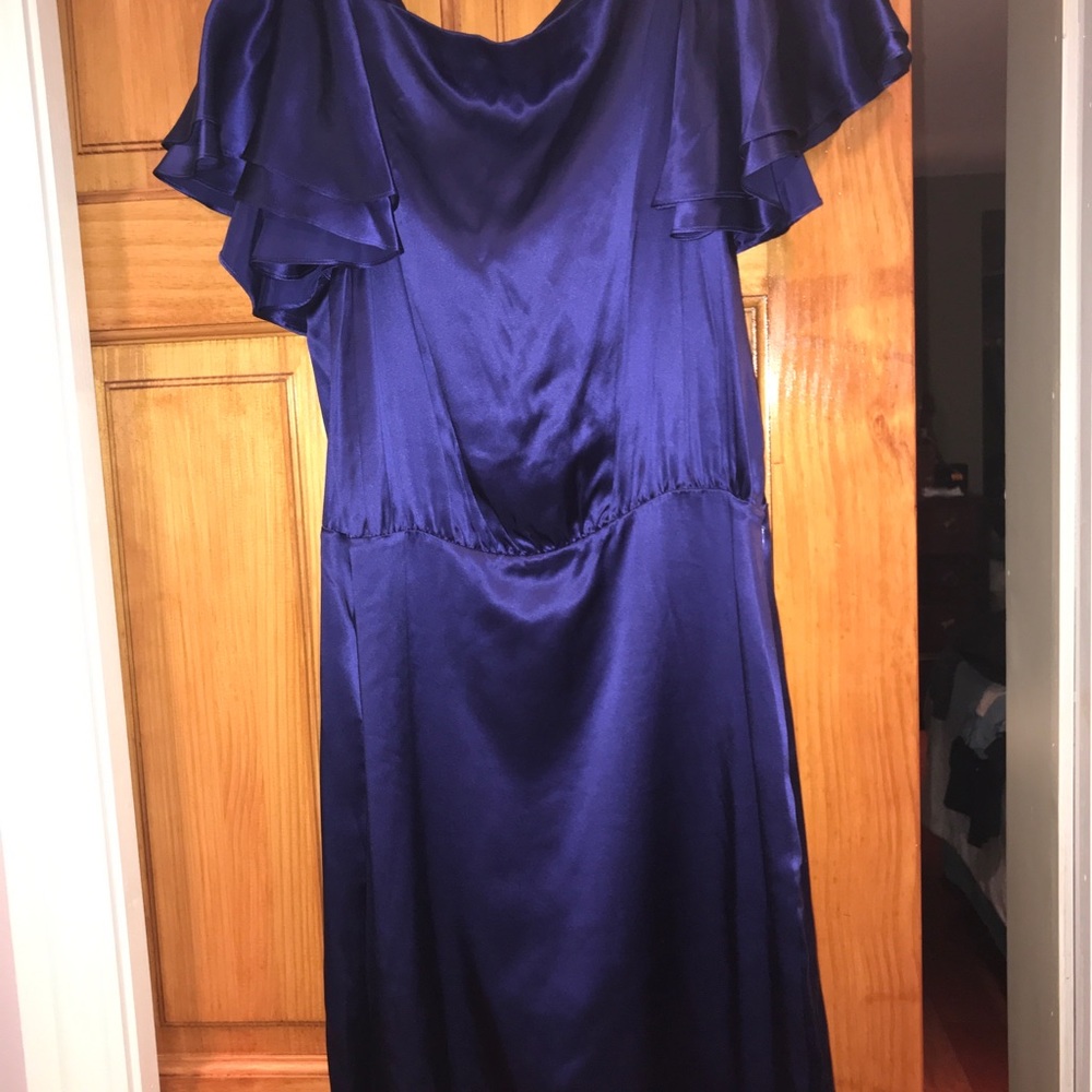 Purple banana republic dress. Flutter sleeves.