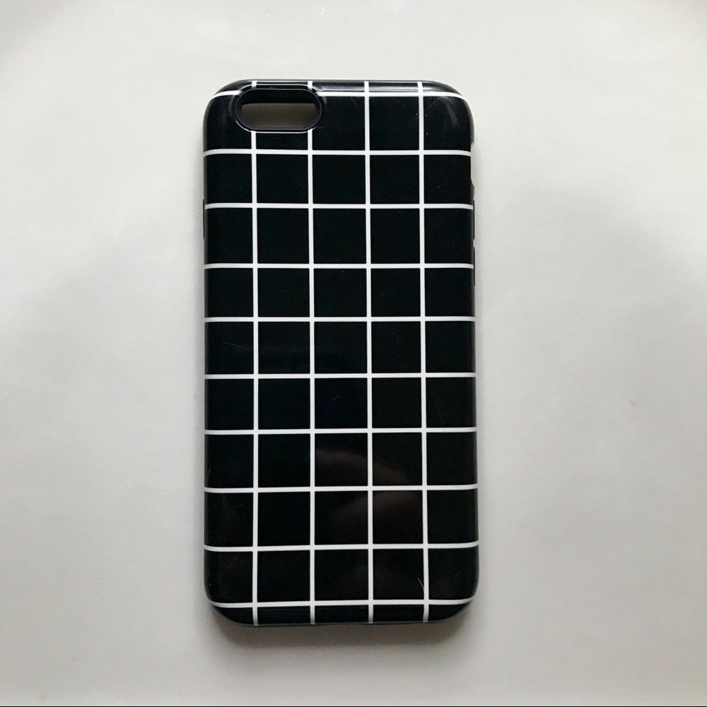 Redbubble black grid pattern iPhone 6/6s case