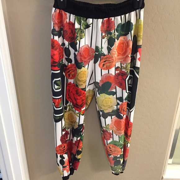 Pants - Multicolor Rose x Striped #99 Sweatpants - SIZE 1X