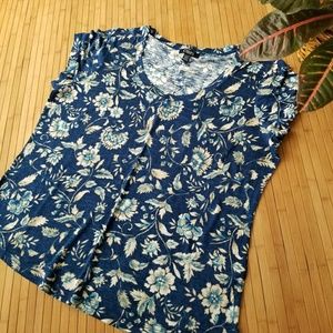 BNWOT Chaps Denim Floral Tee Size XL