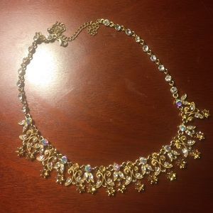 Gold crystal necklace