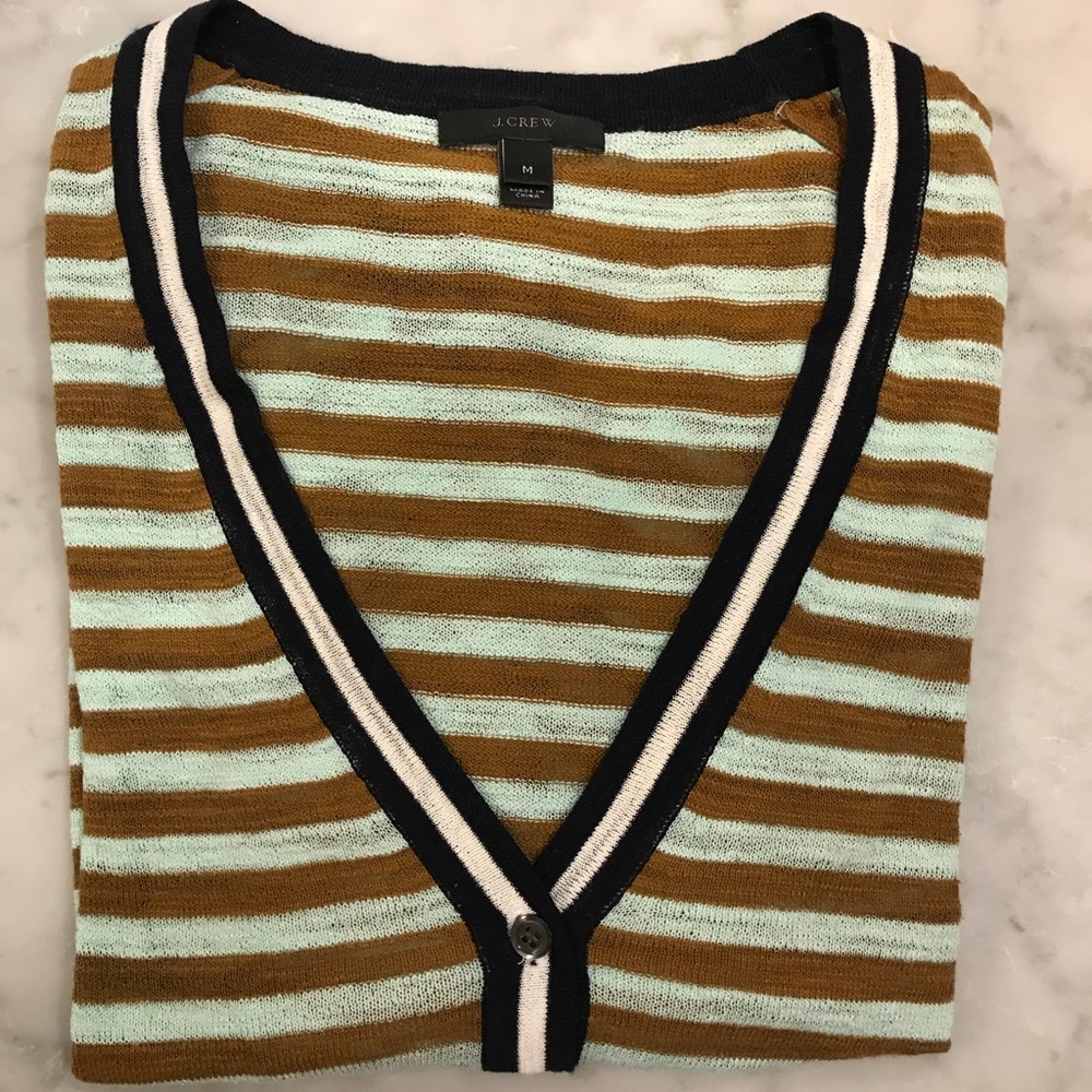 J.Crew Cozy Striped Gauze Cardigan