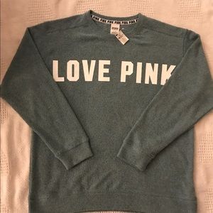 NWT PINK Sweatshirt in Sea-green. HTF SZ. L.