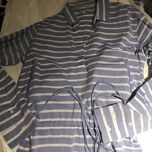 Striped blue white Gap shirt dress