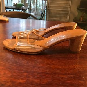 Salvatore Ferragamo Clear Block Heel Slides