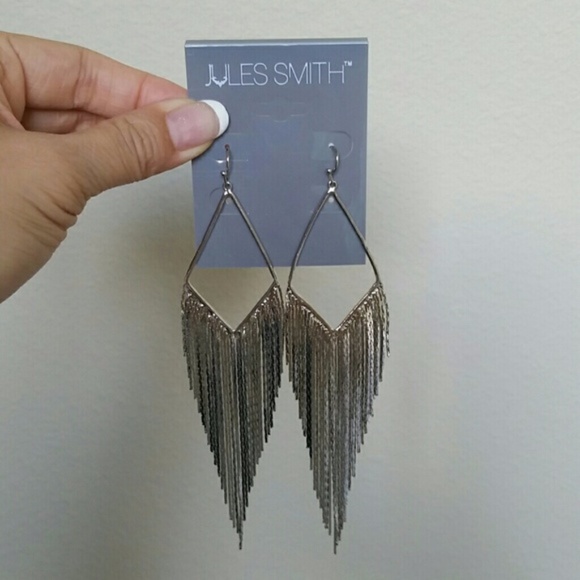 Jules Smith Coachella silve tassel fringe earrings NWT - Picture 4 of 5