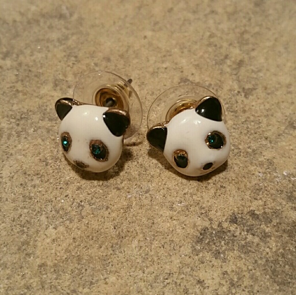 Betsey Johnson Panda Bear Small Stud Earrings - Picture 2 of 4