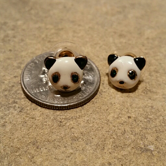 Betsey Johnson Panda Bear Small Stud Earrings - Picture 4 of 4
