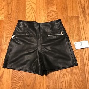 Zara Faux Leather Shorts