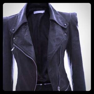 Slim moto leather style jacket