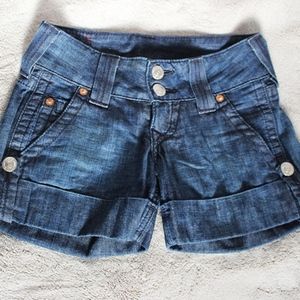 True Religion Cuffed Jeans Shorts
