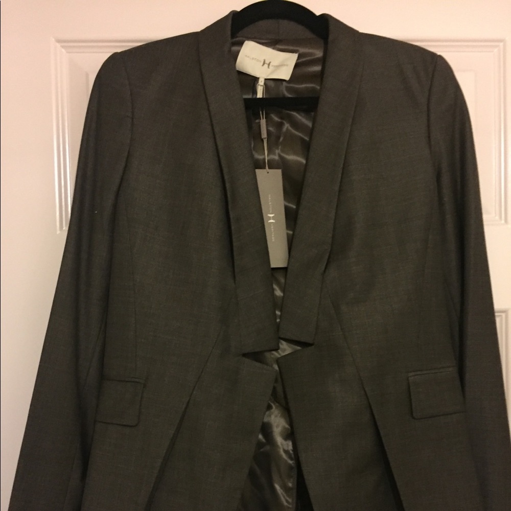 Halston Heritage gray blazer, size 4