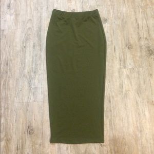 Olive Green Midi Skirt