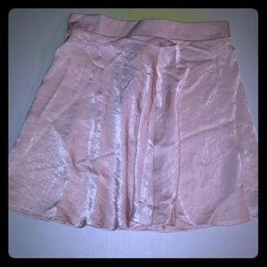 Dusty Pink Silk Skater Skirt.