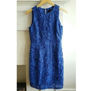 J.Crew Delicate Scalloped Lace Blue Dress Sz 4 👗