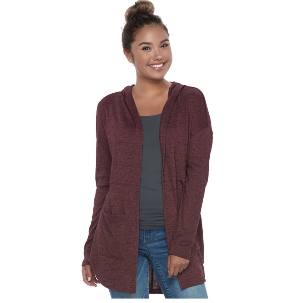 Hooded Cardigan With Pockets (only have black)