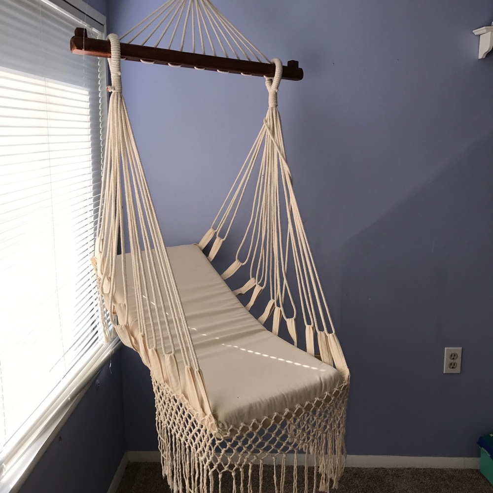 Hammock Espresso Padded Swing Chair