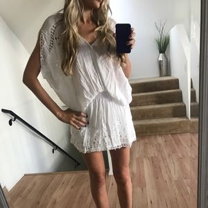 White coverup embroidered mini dress Tiare Hawaii