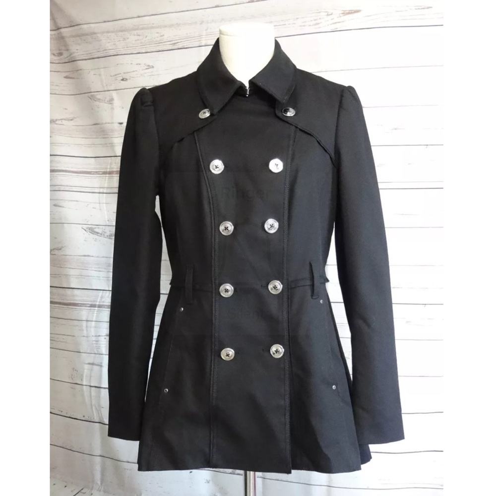 White House Black Market small black trench coat - Picture 1 of 8
