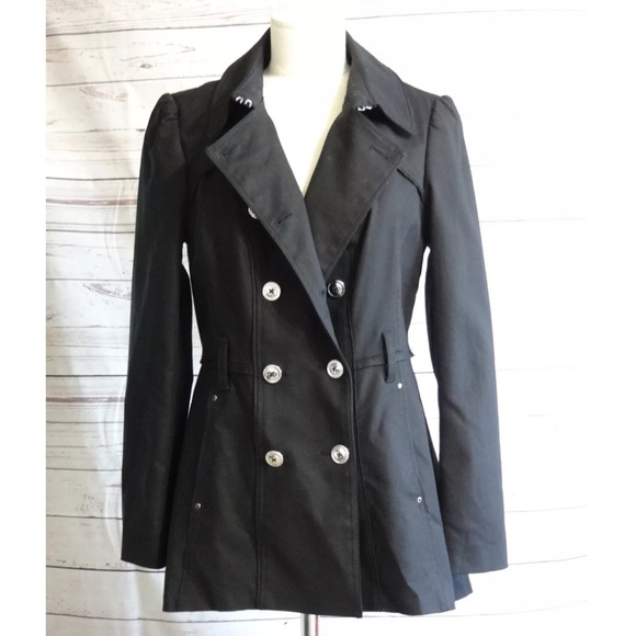 White House Black Market small black trench coat - Picture 2 of 8