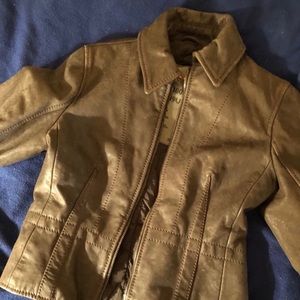 Brown Leather Prada Motorcycle Jacket