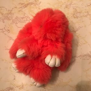 Very soft bright pink bunny key chain