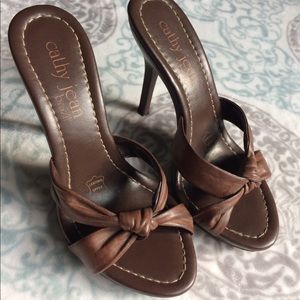 [CATHY JEAN] Brown Leather Heels