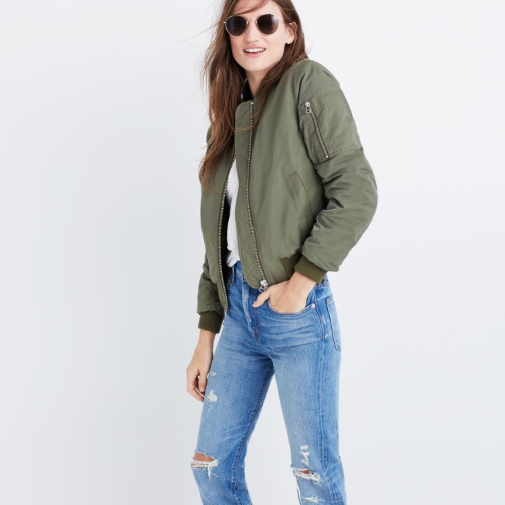 Madewell Army Green Bomber Jacket