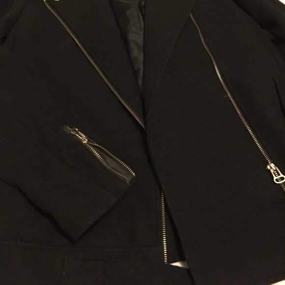coat black Fuax fur black zip up jacket - Picture 2 of 4