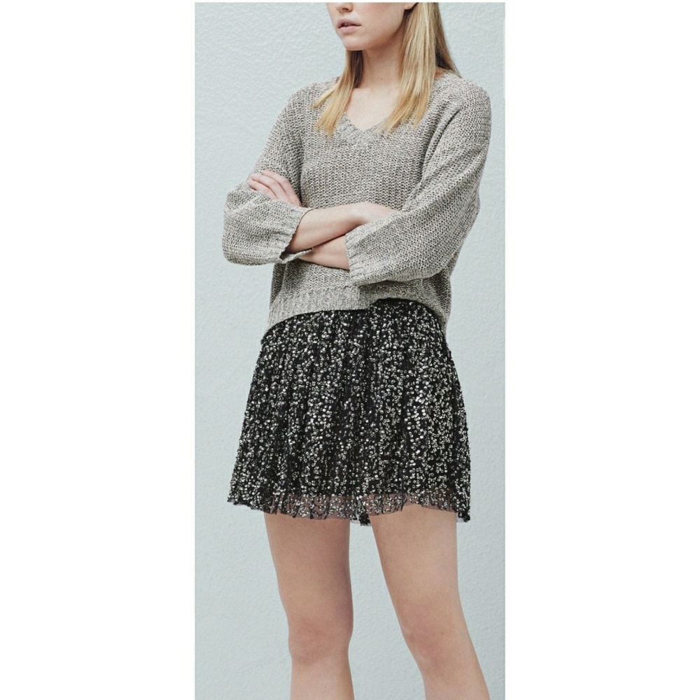 MANGO Flirty Sequin Skirt