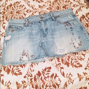 *Embroidered Abercrombie & Fitch Denim Skirt*