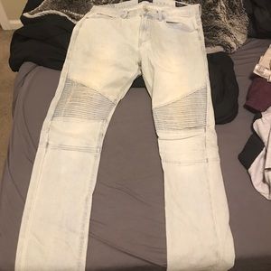 Moto Biker Jeans (Faded)