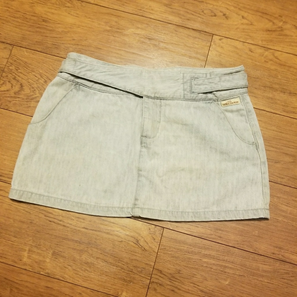 Purr light stone washed mini skirt